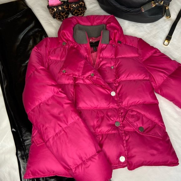 Hot Barbie pink BCBG puffer jacket/coat. - Picture 7 of 13